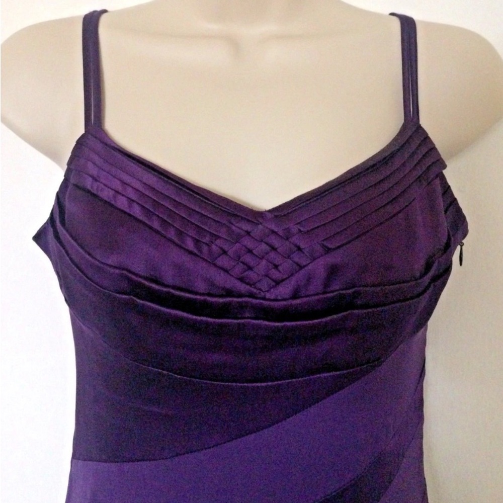 Karen Millen Purple Satin 100% Silk Dress Mermaid Evening Party Wedding